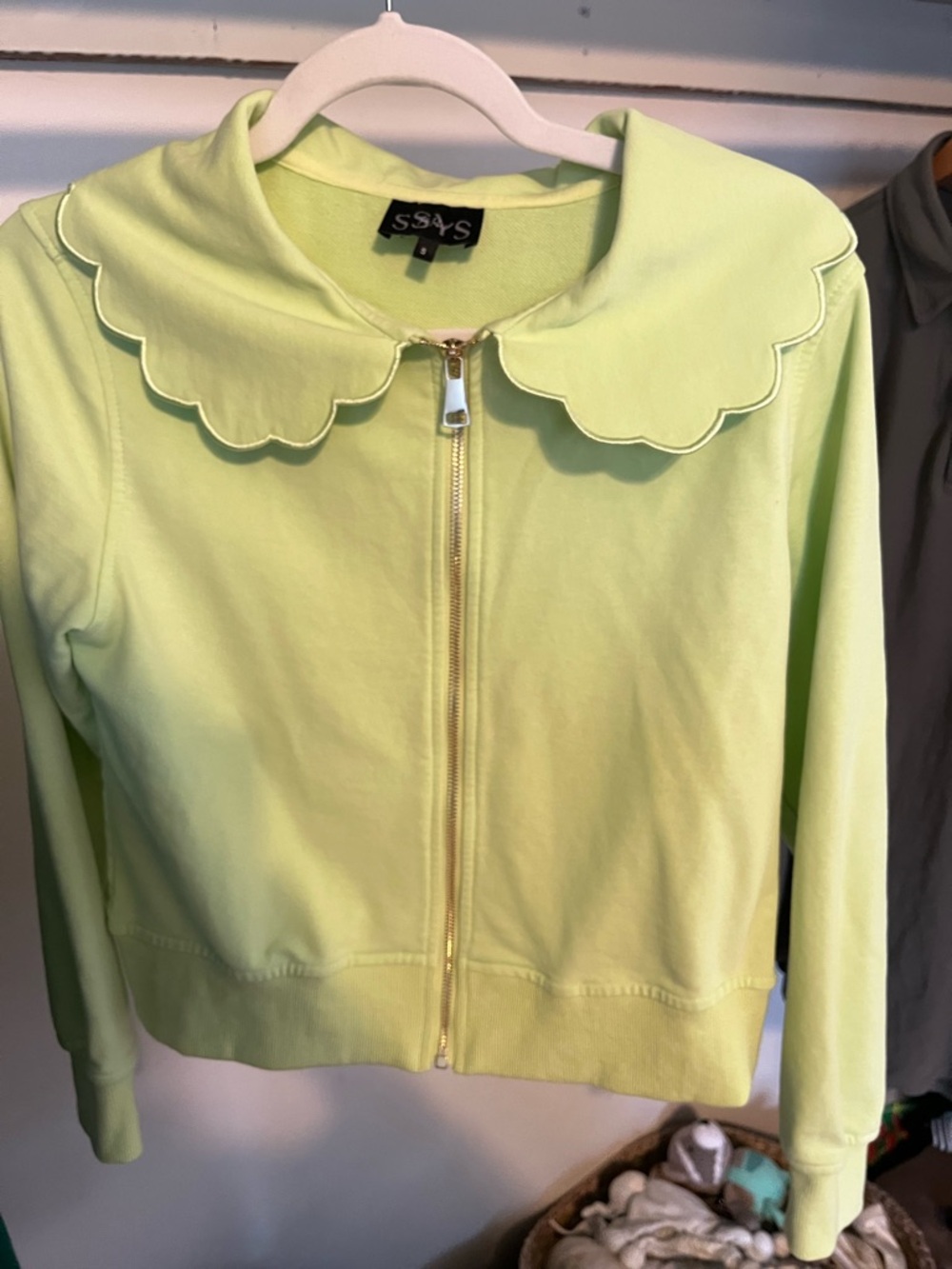 SSYS Scalloped Collar Zip-Up Jacket